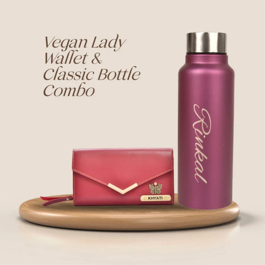 Personalized perfect Lady wallet and water bottle