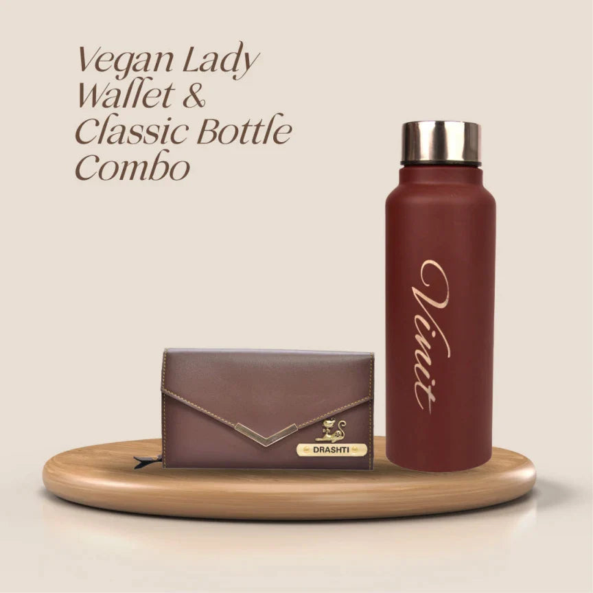 Personalized perfect Lady wallet and water bottle