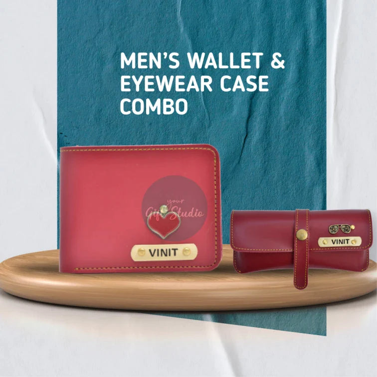 personalized men's 2 pcs wallet combo