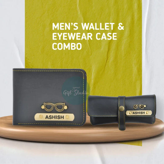 personalized men's 2 pcs wallet combo
