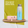 personalized perfect classy leather eyewear case and water bottle