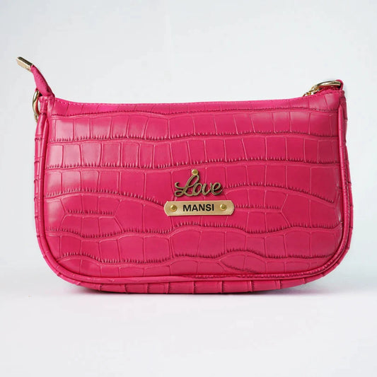 Make a fashion statement with this chic and trendy croc sling bag, perfect for everyday wear.