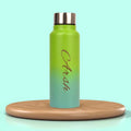 multicolor water bottle with customized name