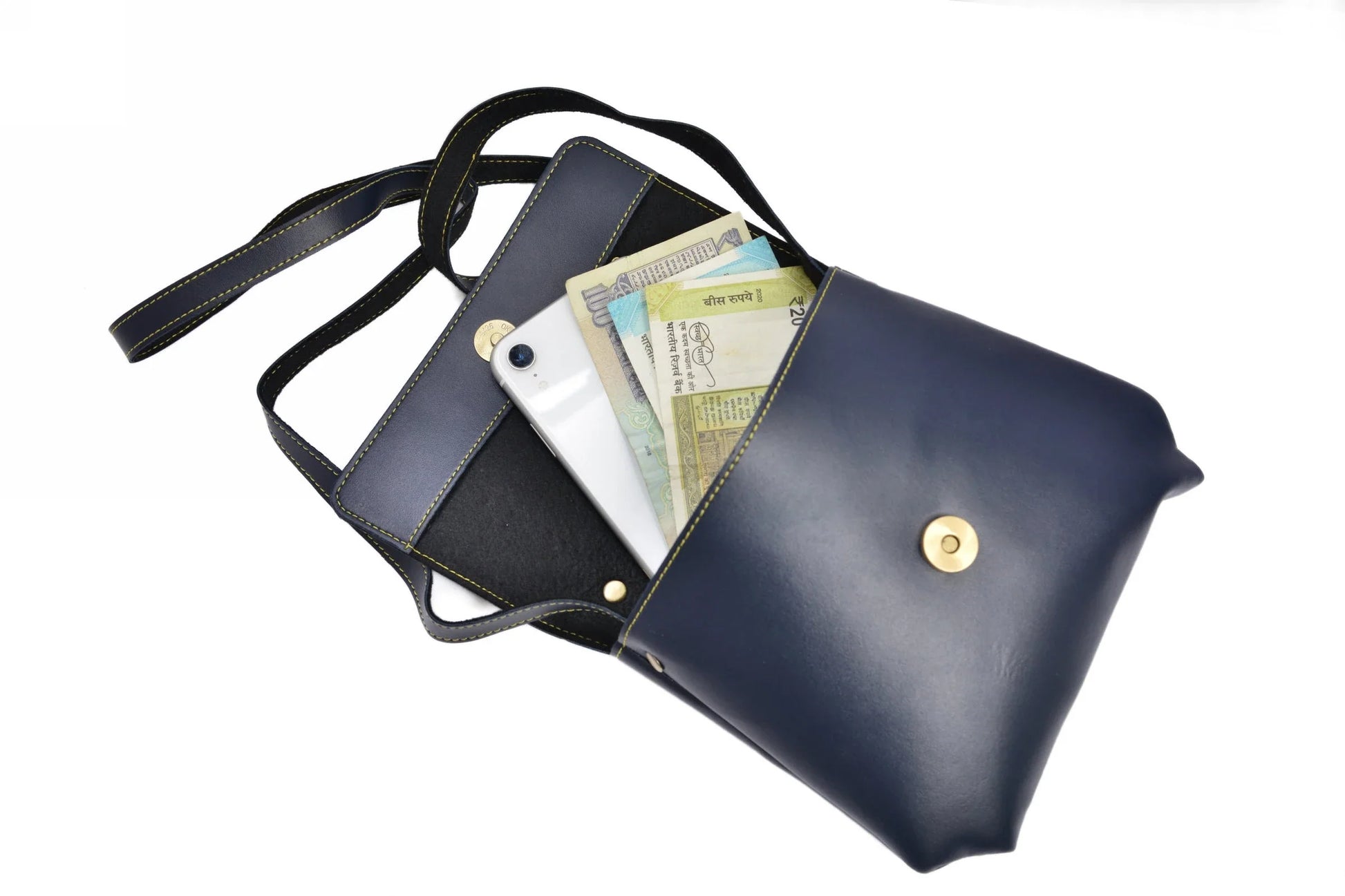 personalized-sling-bag-royal-blue-customized-best-gift-for-boyfriend-girlfriend. inside or open view of Personalized Sling Bag - royal blue
