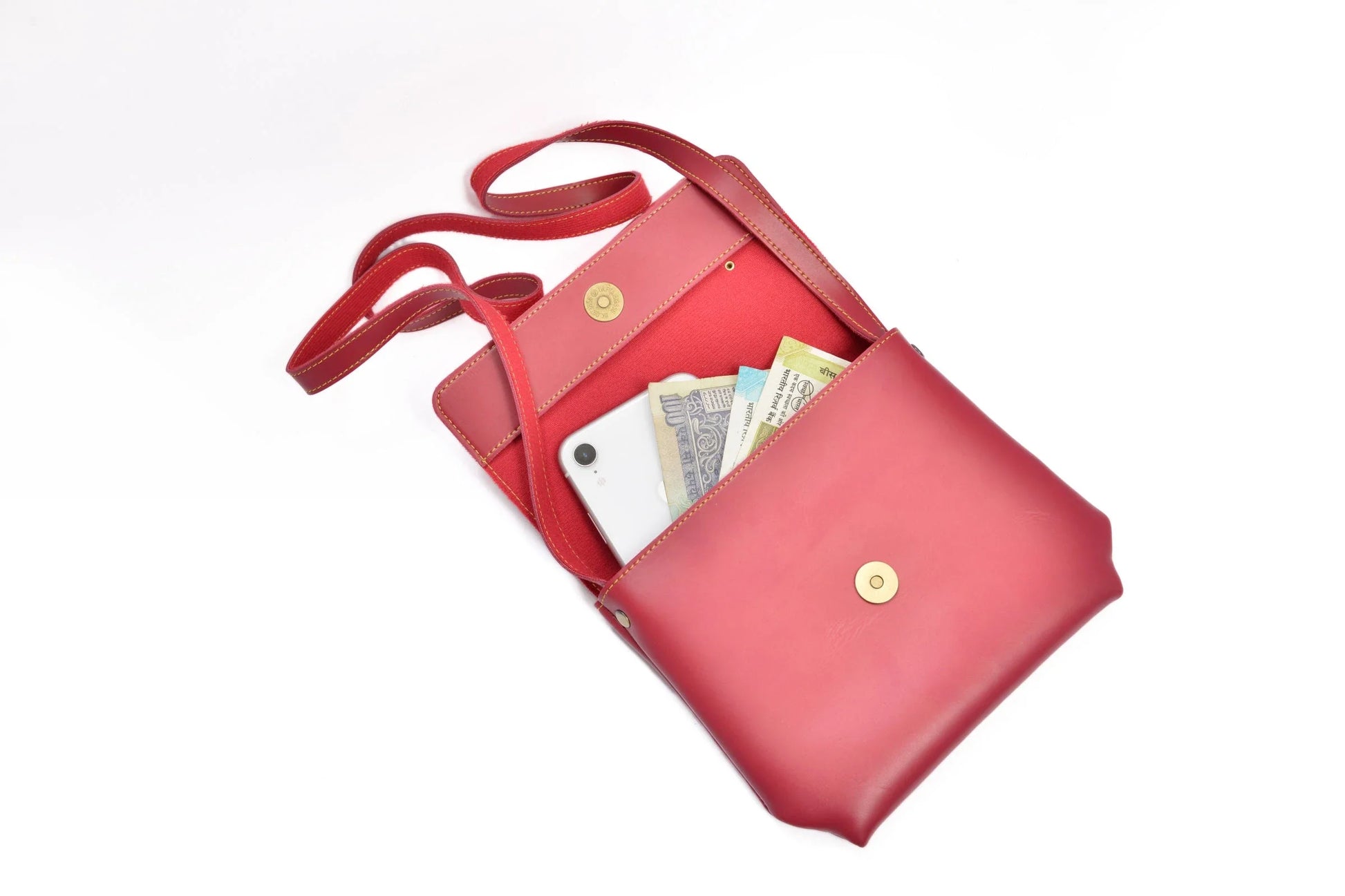 personalized-sling-bag-wine-customized-best-gift-for-boyfriend-girlfriend. inside or open view of Personalized Sling Bag - wine