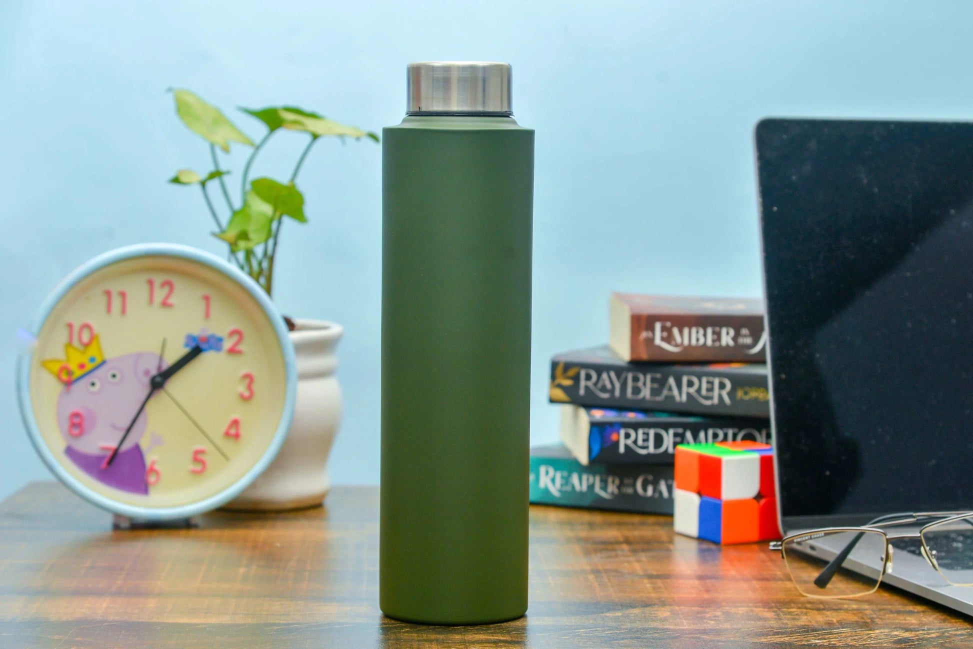 2022 Diwali Bottle Combo 2.0 ( Classic Bottle + Dryfruit Jar 200 Grams )- Green
