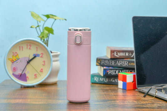 Customized Mini Temperature Bottle With Vaccum Cup - Pink