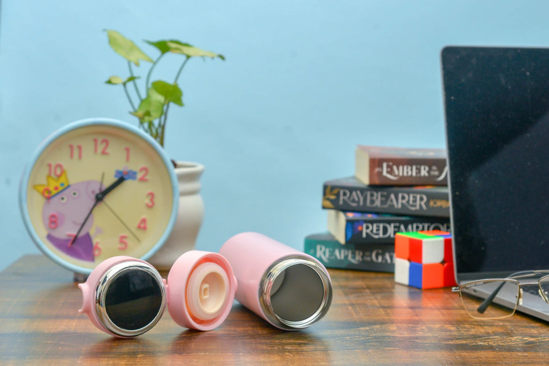 Customized Mini Temperature Bottle With Vaccum Cup - Pink & All in One Men's Combo (3 pcs) & & Stainless Steel Mug - Royal Blue