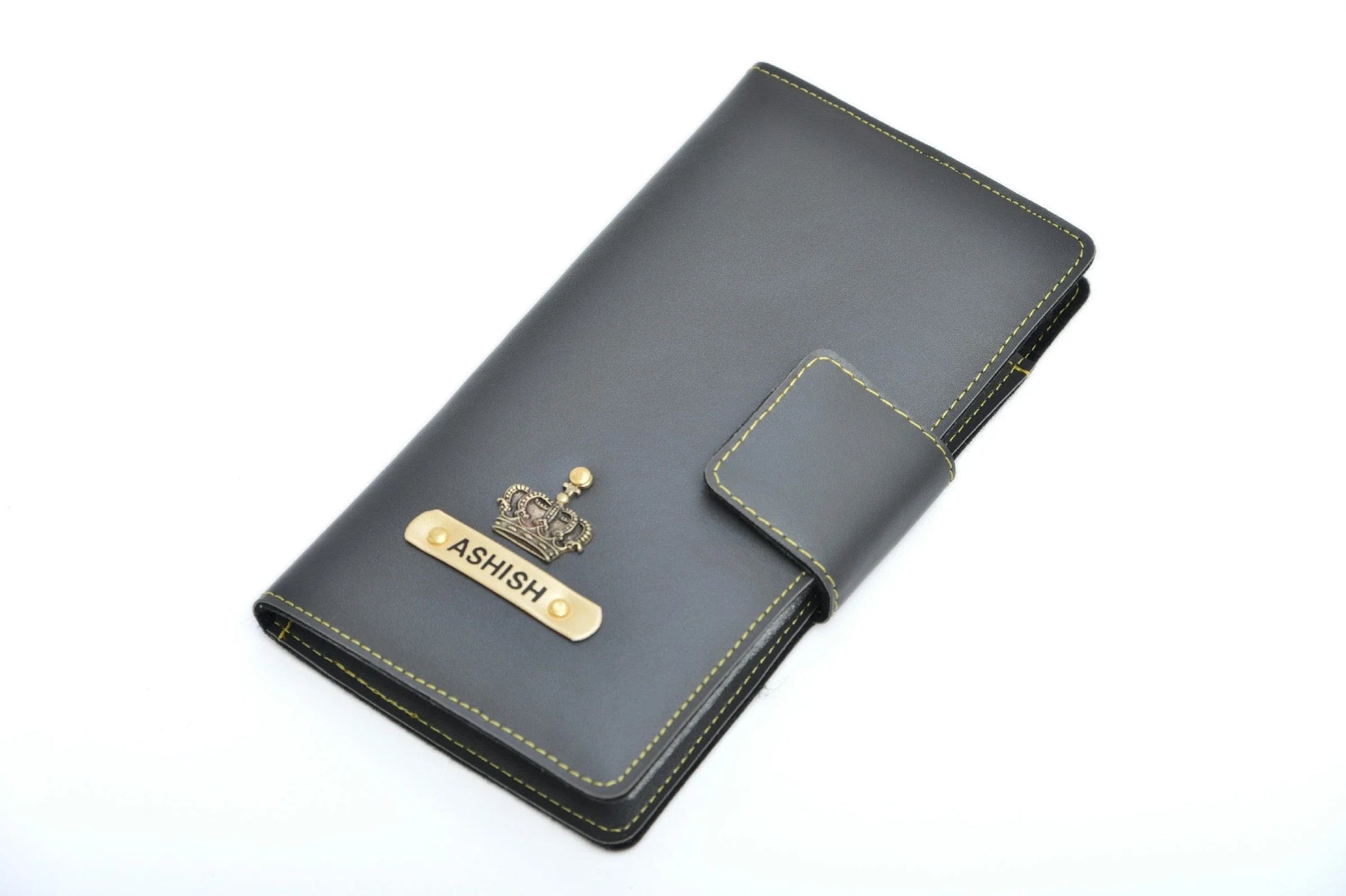 personalized-travel-wallet-grey-customized-best-gift-for-boyfriend-girlfriend. Front view. Always be trending and in fashion with our customized travel wallets