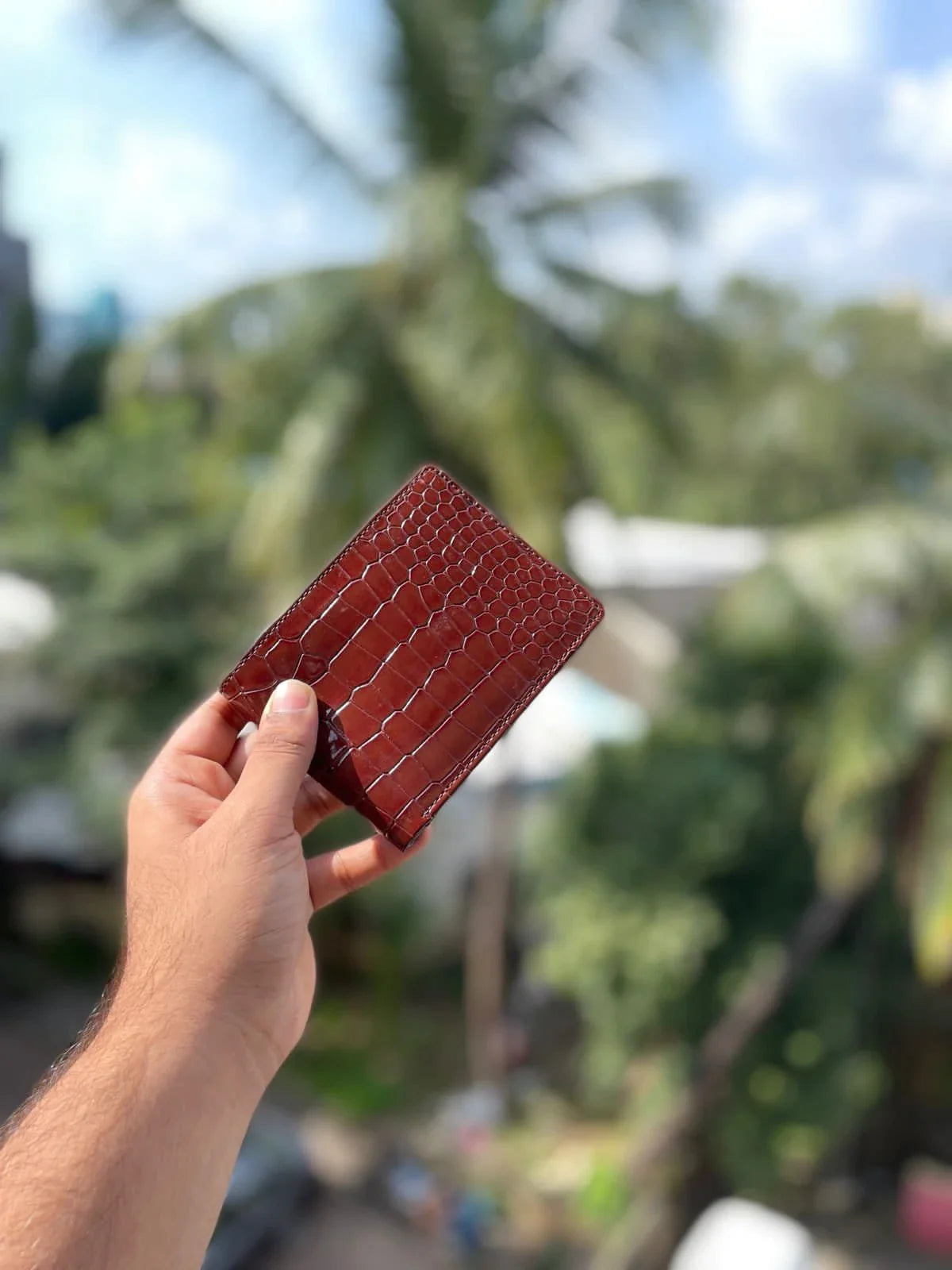 Elevate your style with our premium personalized croc leather men's wallet, perfect for any occasion.