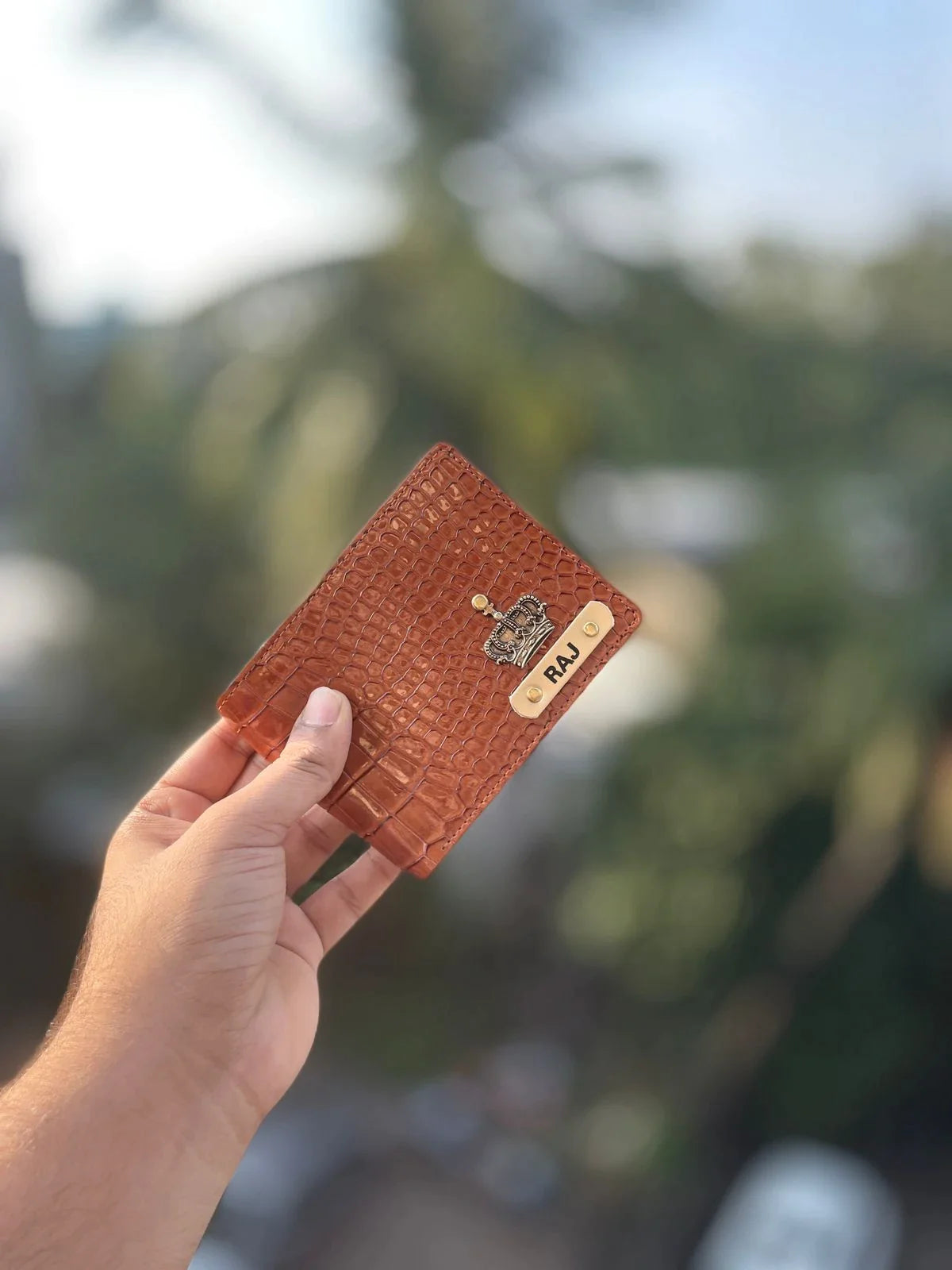 Keep your pockets organized and stylish with our personalized premium croc leather men's wallet, available for personalization.