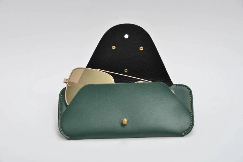 inside or open view of Personalized Eyewear Case 2.0 -Olive green