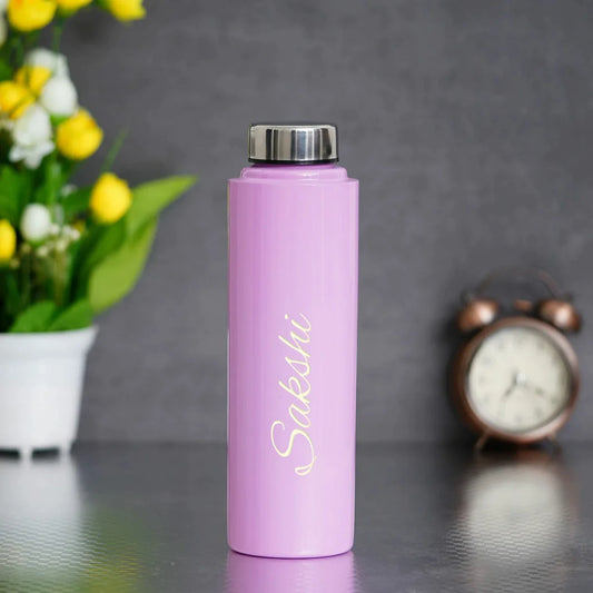 Personalised Pink Classic Smart Bottle (1 Litre). Stainless Steel Mug  & All in One Men's Combo (3 pcs) - Brown