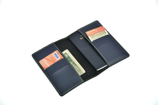 Personalized leaher passport cover with name & Charm.