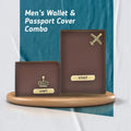 Personalized Men's wallet and passport cover perfect combo for men's