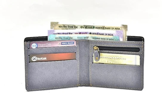 men's classy leather wallet open look