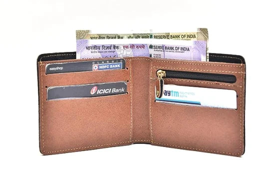men's classy leather wallet open look